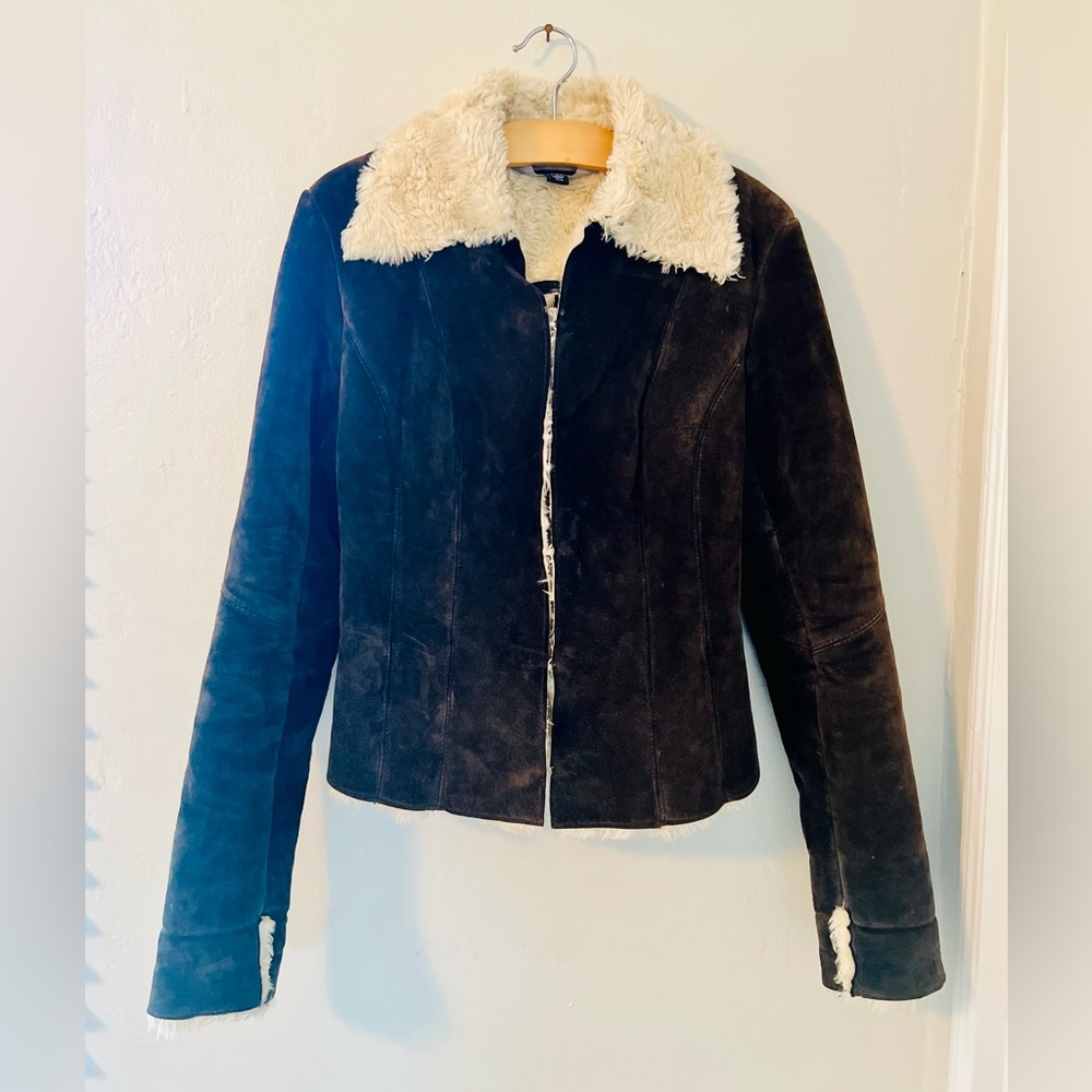 EXPRESS Suede and fleece jacket 3/4